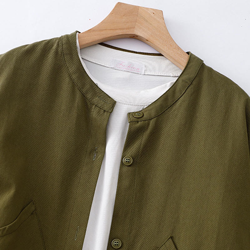 Veste en coton à manches longues et poches pour femme, motif Buddha Stones, couleur unie - image 16