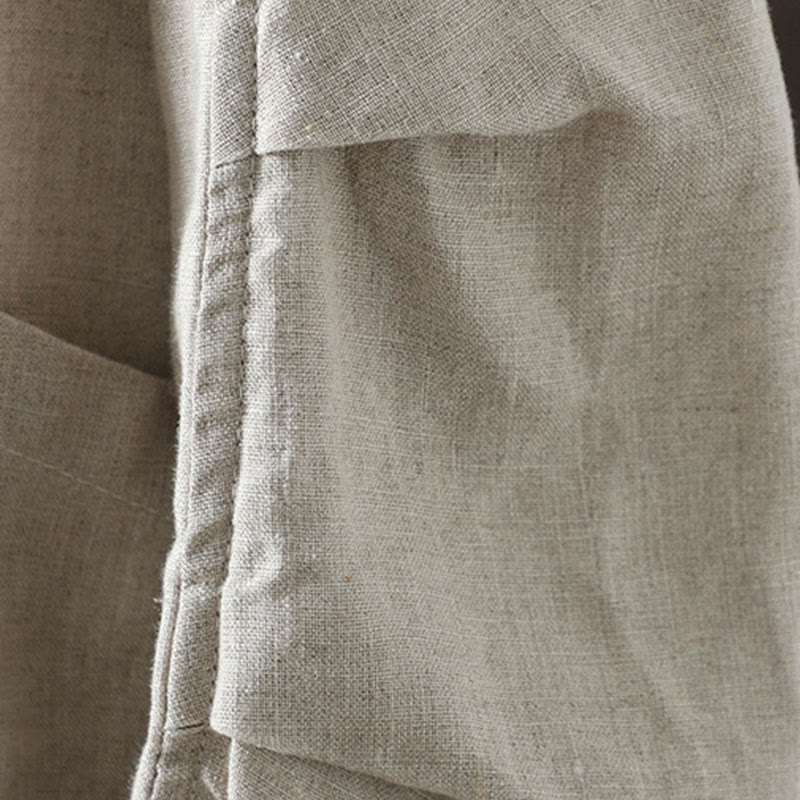 Veste en coton à col en V et poches pour femme, motif Buddha Stones, couleur pure - image 5