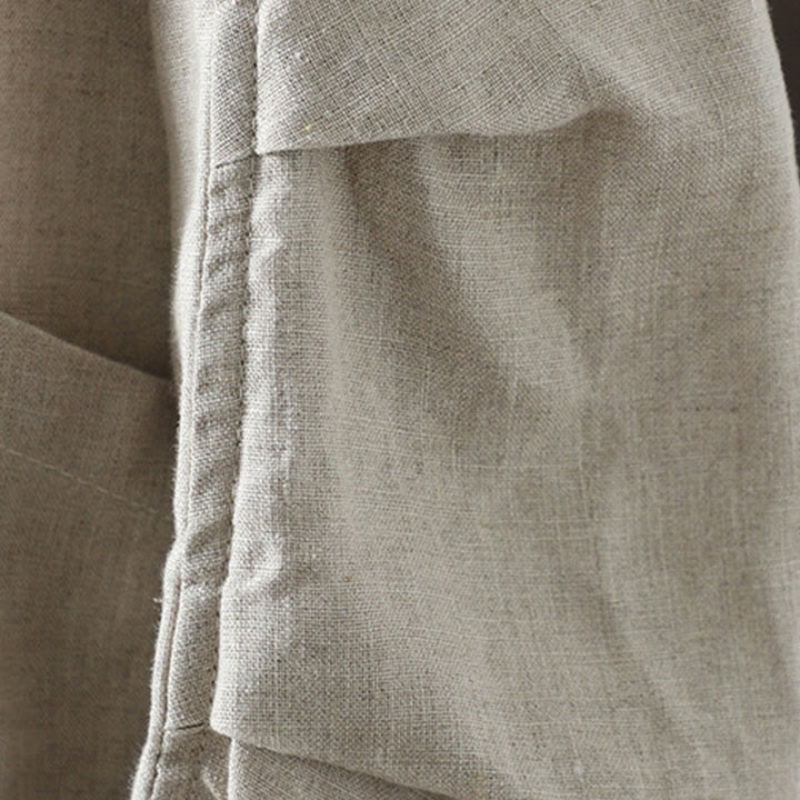 Veste en coton à col en V et poches pour femme, motif Buddha Stones, couleur pure - image 4