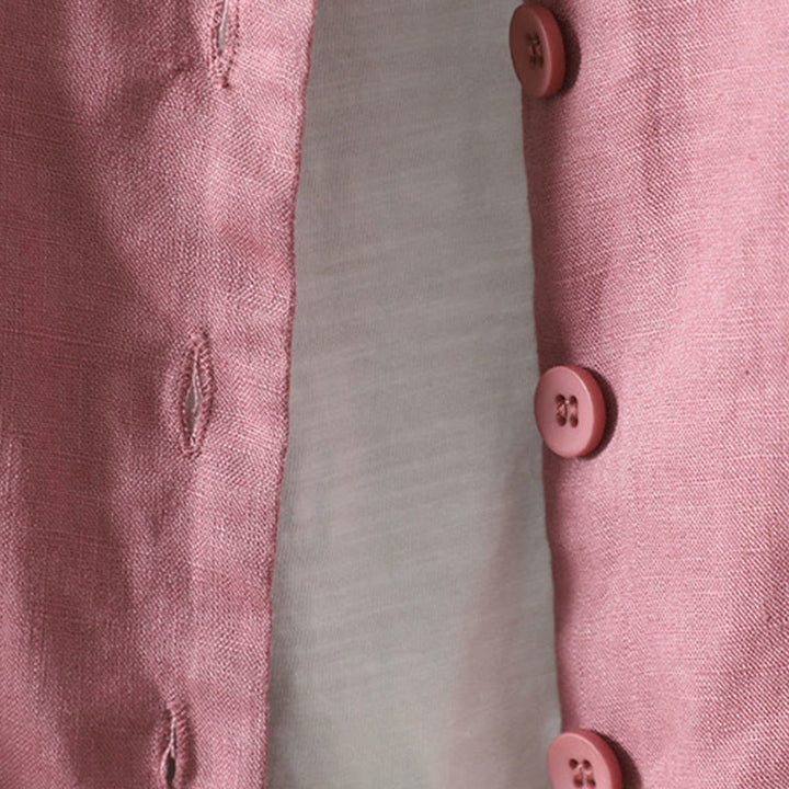 Veste en coton à col en V et poches pour femme, motif Buddha Stones, couleur pure - image 12