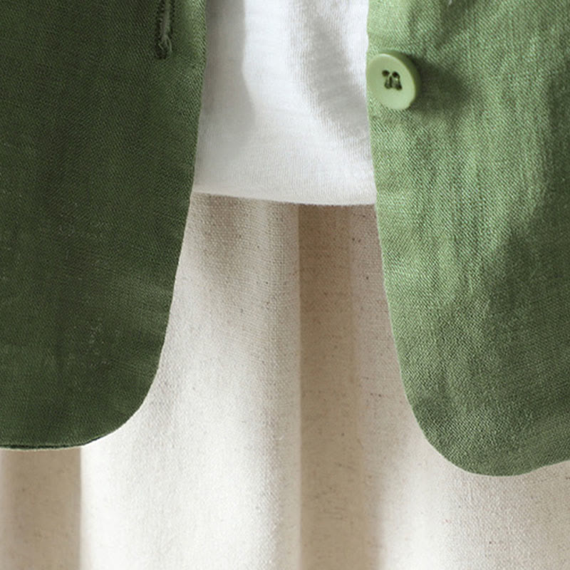 Veste en coton à col en V et poches pour femme, motif Buddha Stones, couleur pure - image 21