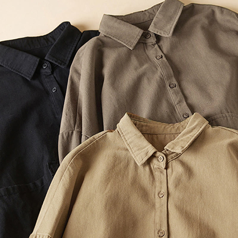 Veste à revers en coton et lin pour femme, manches longues, motif irrégulier, motif Buddha Stones Fall, avec poches - image 20