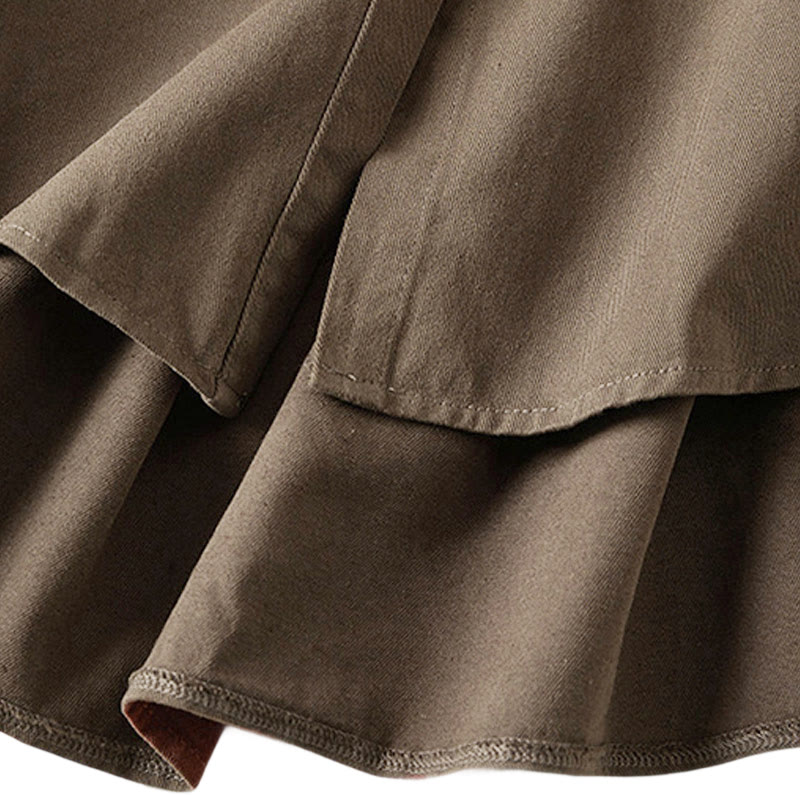 Veste à revers en coton et lin pour femme, manches longues, motif irrégulier, motif Buddha Stones Fall, avec poches - image 16