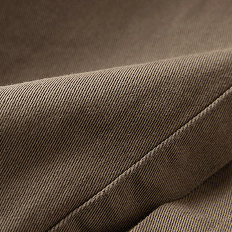 Veste à revers en coton et lin pour femme, manches longues, motif irrégulier, motif Buddha Stones Fall, avec poches - image 18