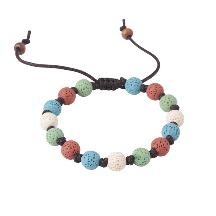 Bracelet de soutien en pierre de lave colorée Buddha Stones - image 14
