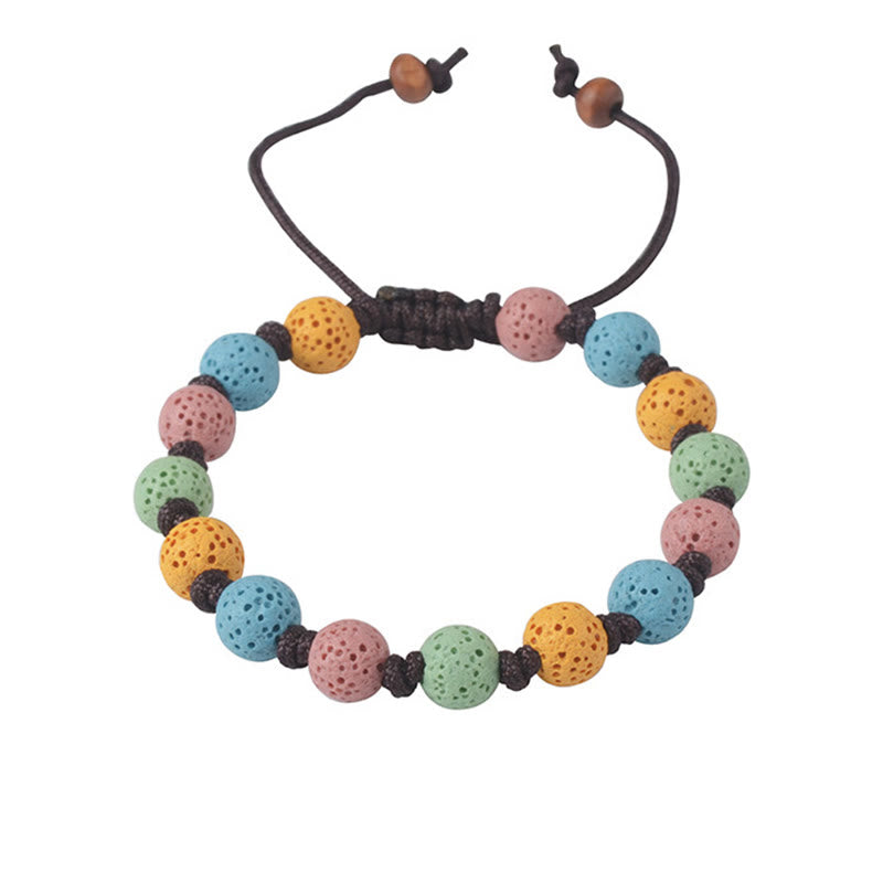 Bracelet de soutien en pierre de lave colorée Buddha Stones - image 10