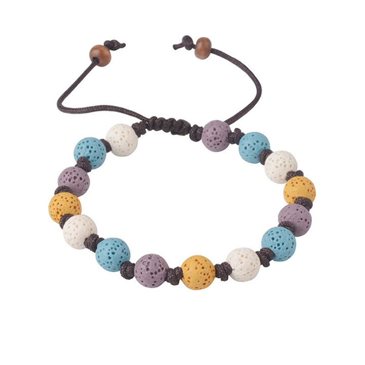 Bracelet de soutien en pierre de lave colorée Buddha Stones - image 18