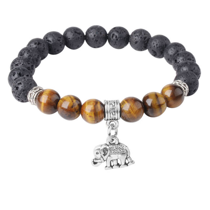 Bracelet de guérison en perles de cristal de lave noires Buddha Stones à motifs animaux - image 5