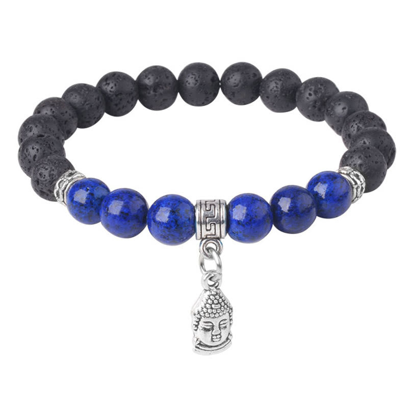 Bracelet de guérison en perles de cristal de lave noires Buddha Stones à motifs animaux - image 12
