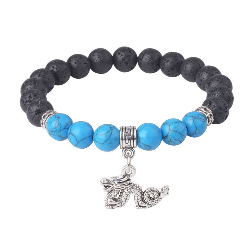 Bracelet de guérison en perles de cristal de lave noires Buddha Stones à motifs animaux - image 24