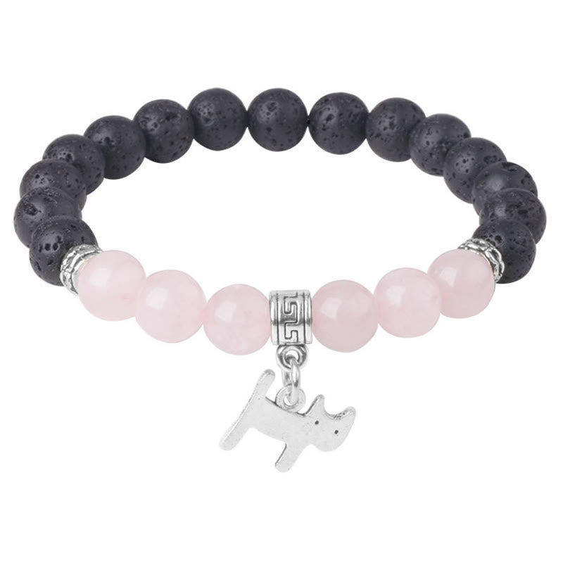 Bracelet de guérison en perles de cristal de lave noires Buddha Stones à motifs animaux - image 28