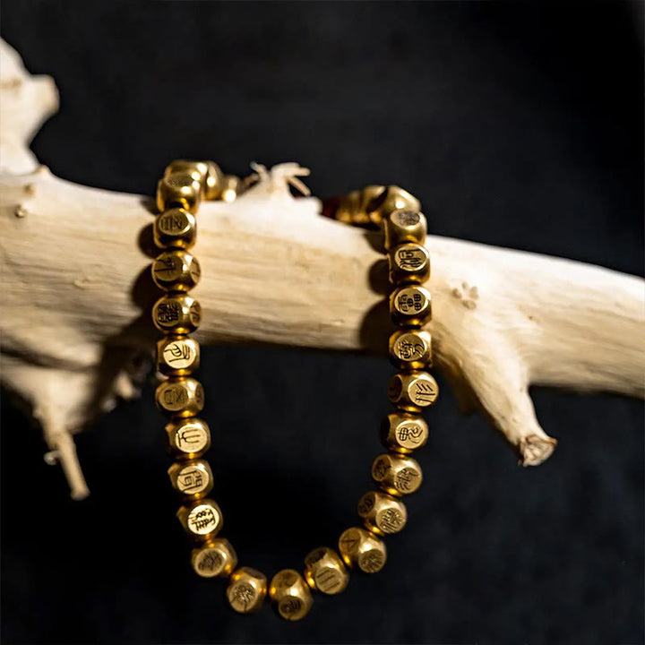 Bracelet de richesse en perles de bois de jujubier frappées par la foudre, Buddha Stones , cuivre, laiton - image 10