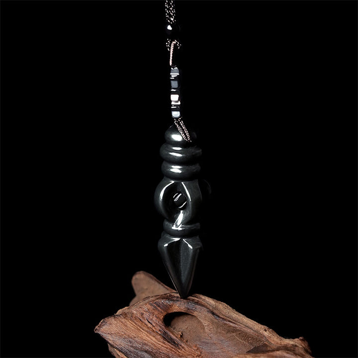 Collier pendentif en Buddha Stones tibétain Hetian cyan jade pilon Vajra Dorje étoile harmonie - image 3