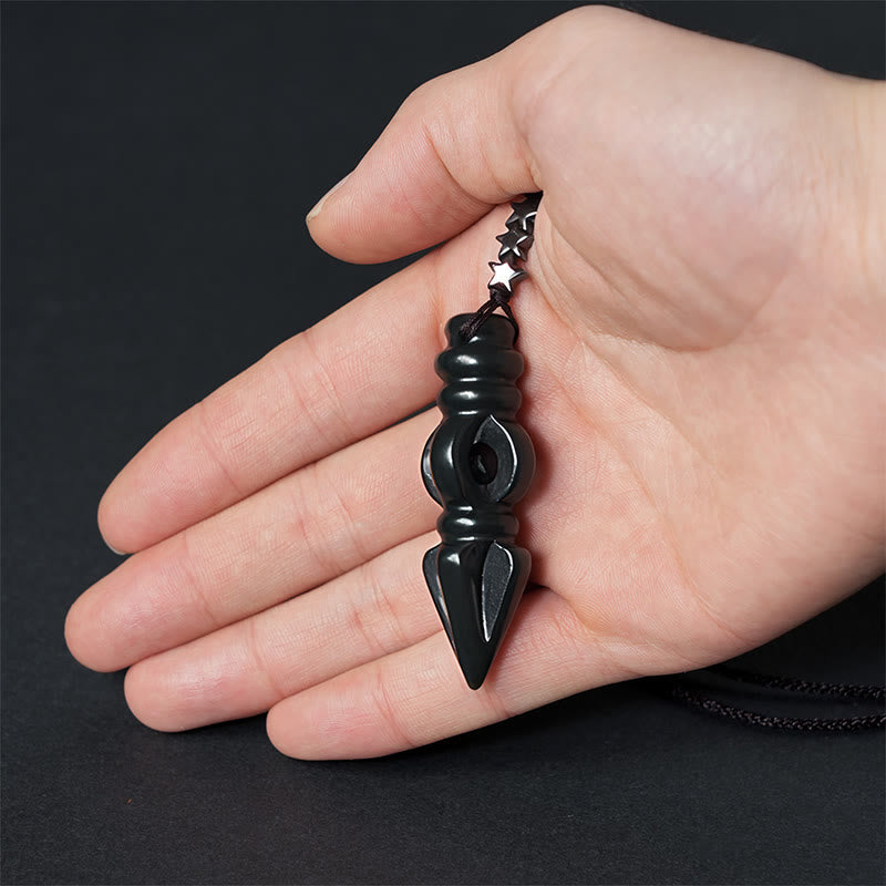 Collier pendentif en Buddha Stones tibétain Hetian cyan jade pilon Vajra Dorje étoile harmonie - image 5