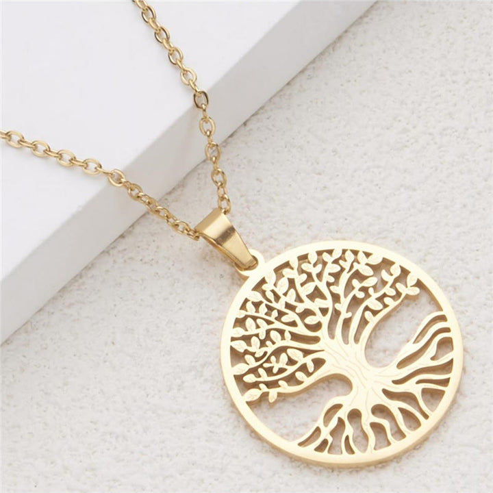 Collier pendentif Buddha Stones L'Arbre de Vie en acier titane - image 3