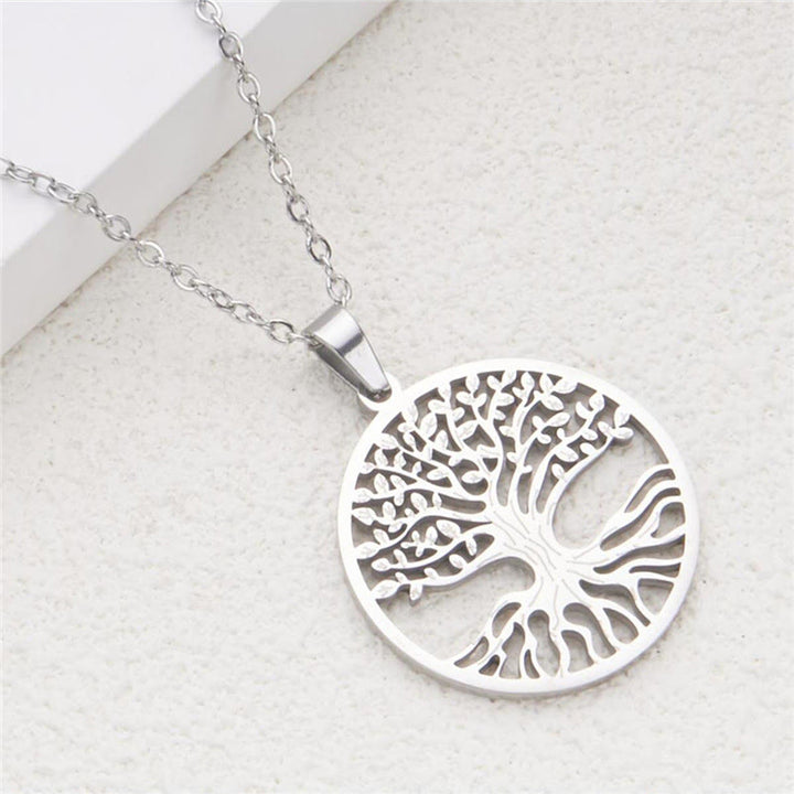 Collier pendentif Buddha Stones L'Arbre de Vie en acier titane - image 9
