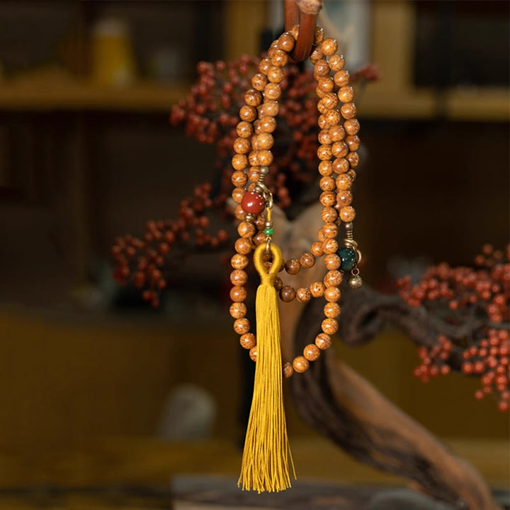 Bracelet à pampilles en 108 perles de Mala Bodhi Seed Sagesse Paix Buddha Stones - image 2