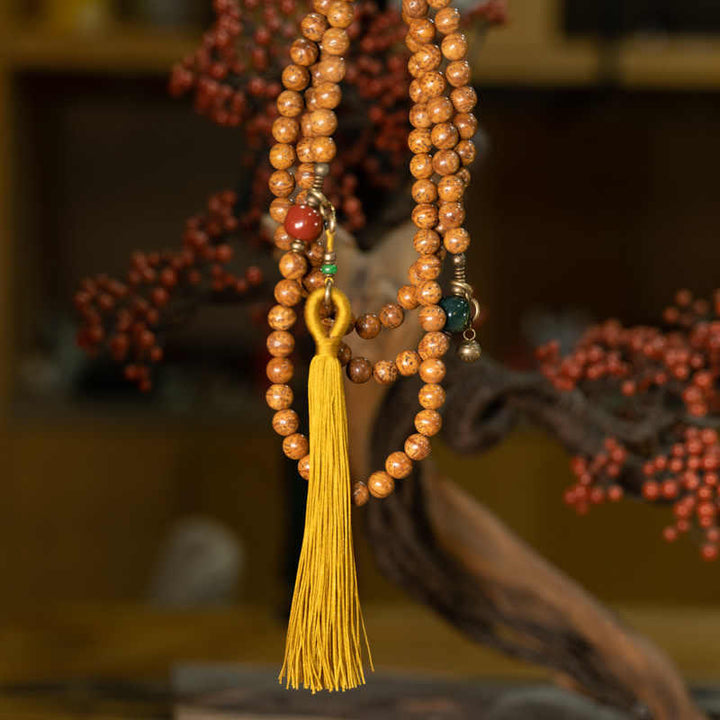 Bracelet à pampilles en 108 perles de Mala Bodhi Seed Sagesse Paix Buddha Stones - image 10