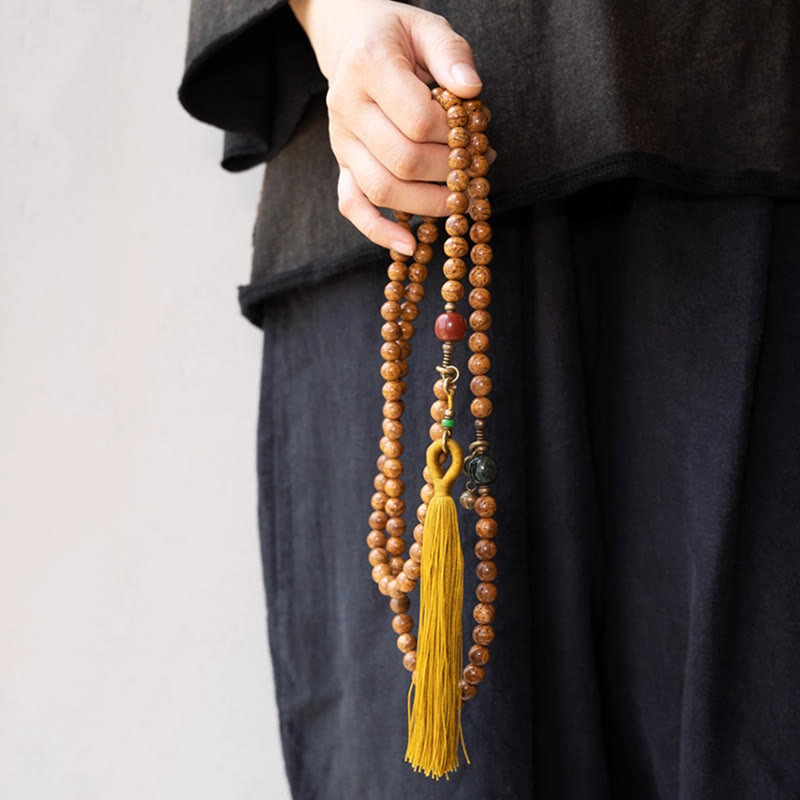 Bracelet à pampilles en 108 perles de Mala Bodhi Seed Sagesse Paix Buddha Stones - image 4