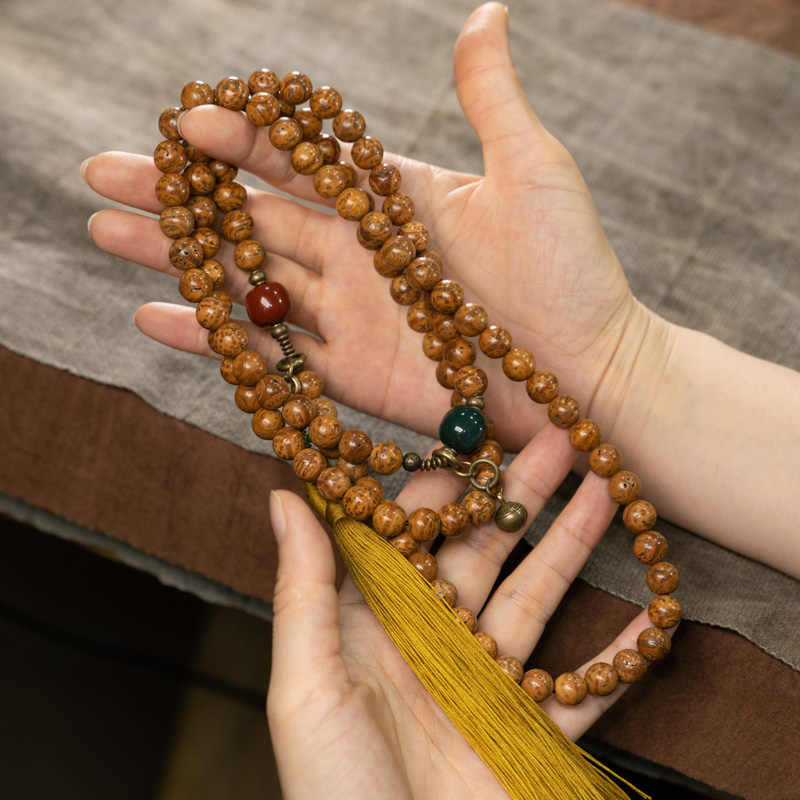 Bracelet à pampilles en 108 perles de Mala Bodhi Seed Sagesse Paix Buddha Stones - image 3