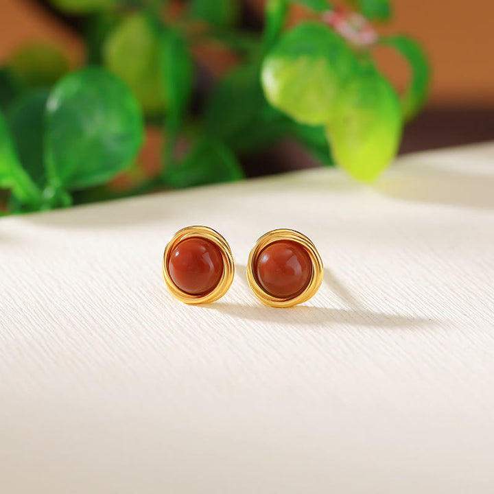 Boucles d'oreilles porte-bonheur en argent sterling 925 avec Buddha Stones , jade, agate et ambre  - image 12