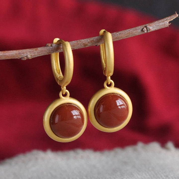 Boucles d'oreilles Buddha Stones en argent sterling 925, jade blanc et agate  - image 10