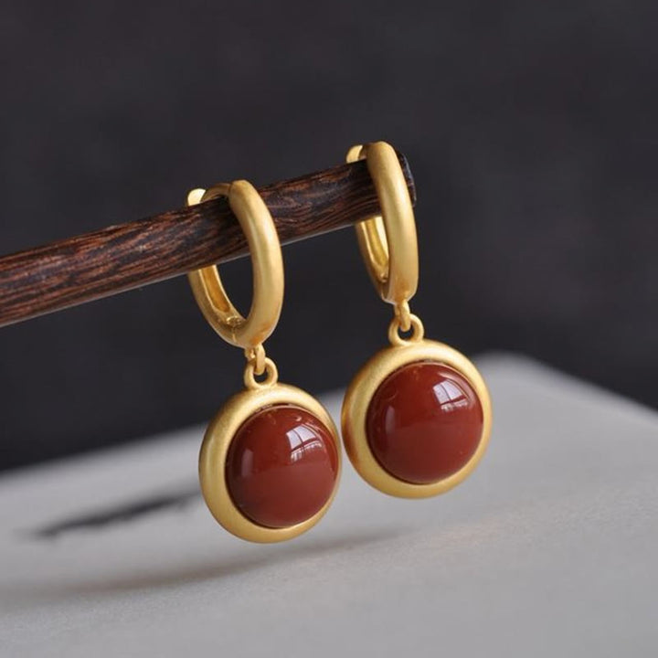 Boucles d'oreilles Buddha Stones en argent sterling 925, jade blanc et agate  - image 9
