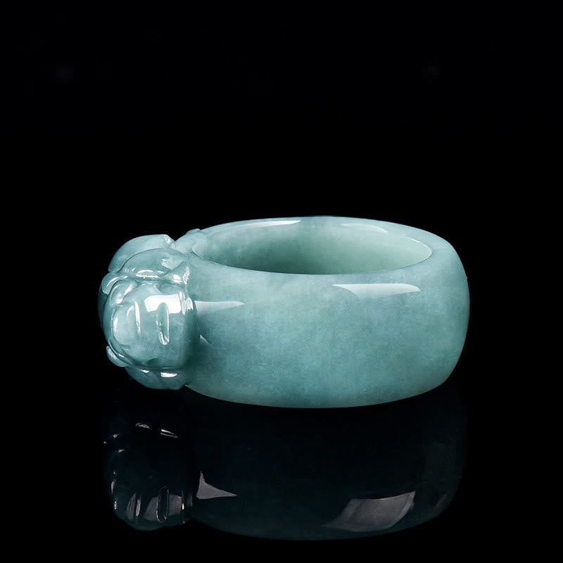 Bague porte-bonheur en jade PiXiu, Buddha Stones Fengshui, richesse et prospérité - image 2