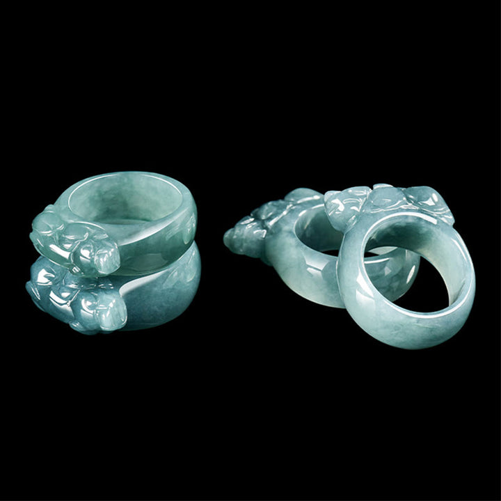 Bague porte-bonheur en jade PiXiu, Buddha Stones Fengshui, richesse et prospérité - image 10