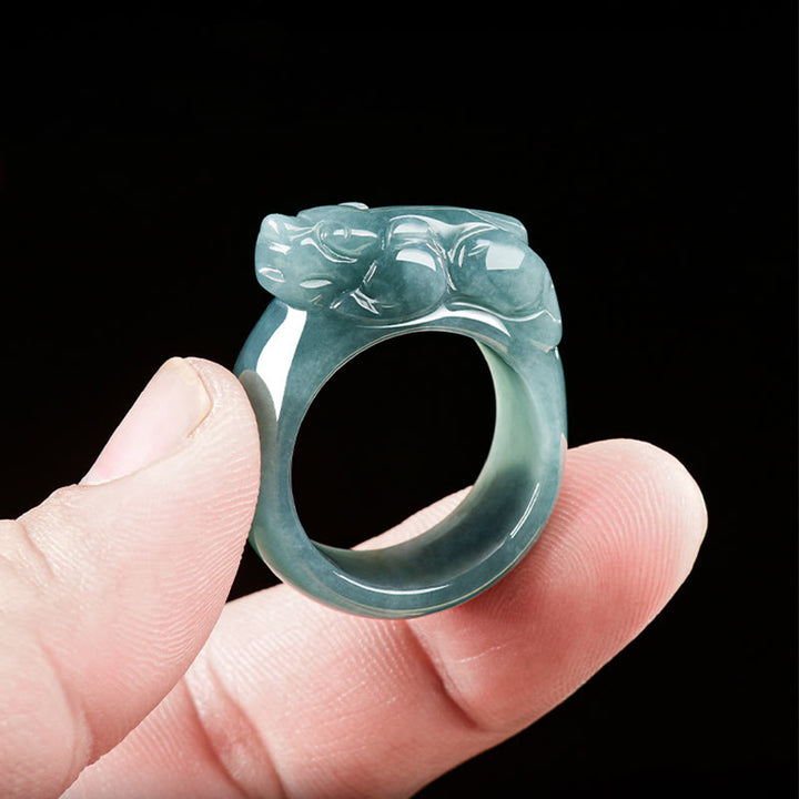 Bague porte-bonheur en jade PiXiu, Buddha Stones Fengshui, richesse et prospérité - image 4