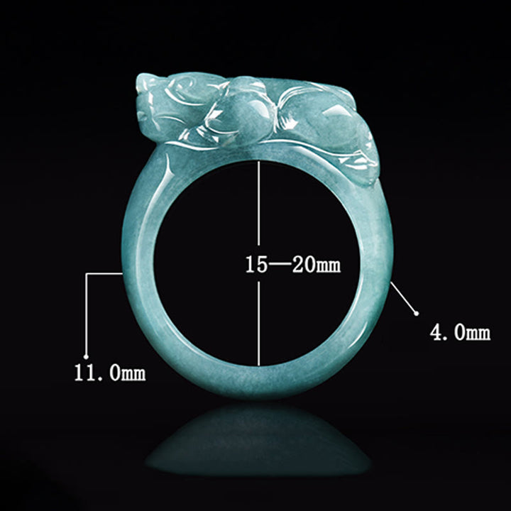 Bague porte-bonheur en jade PiXiu, Buddha Stones Fengshui, richesse et prospérité - image 9