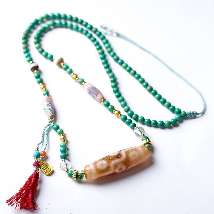 Collier pendentif de protection en perles turquoises et Buddha Stones tibétaines - image 8