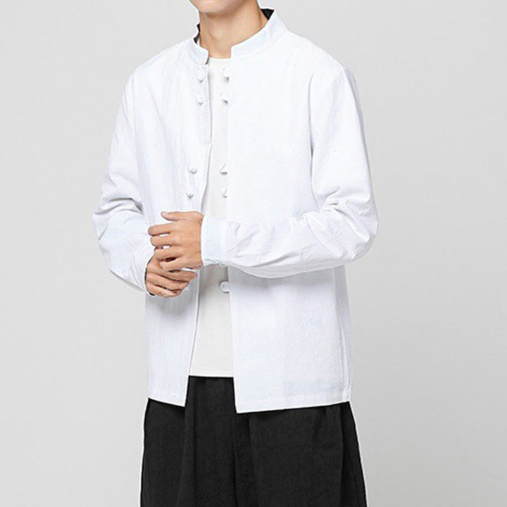 Buddha Stones Chemise à manches longues en coton pour homme, à poignets boutonnés et motif dragon - image 8