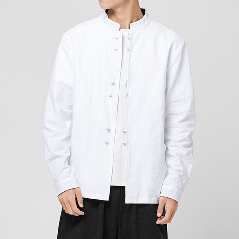 Buddha Stones Chemise à manches longues en coton pour homme, à poignets boutonnés et motif dragon - image 6