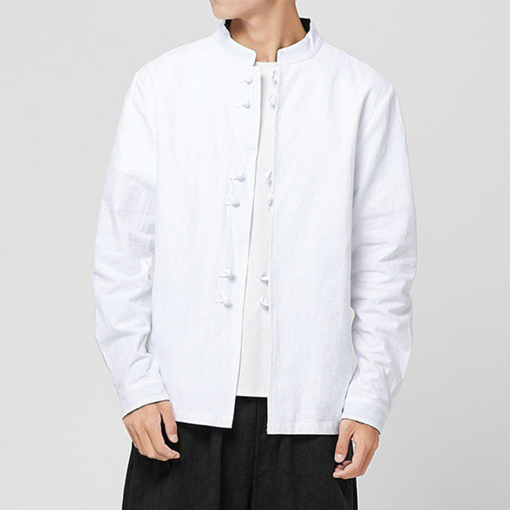 Buddha Stones Chemise à manches longues en coton pour homme, à poignets boutonnés et motif dragon - image 6