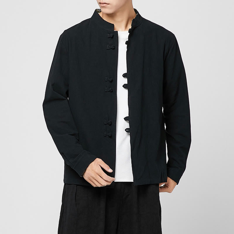 Buddha Stones Chemise à manches longues en coton pour homme, à poignets boutonnés et motif dragon - image 16