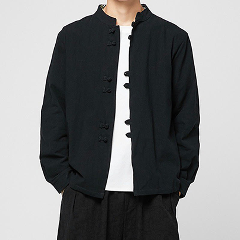 Buddha Stones Chemise à manches longues en coton pour homme, à poignets boutonnés et motif dragon - Noir - US/UK/AU46，EU56 (5XL) - image 13