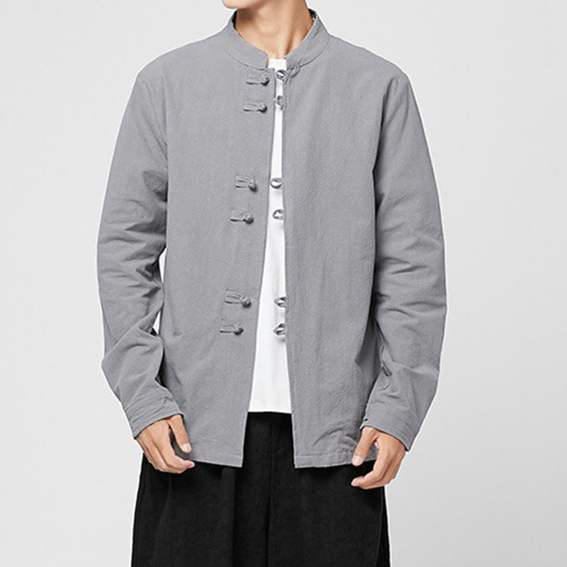 Buddha Stones Chemise à manches longues en coton pour homme, à poignets boutonnés et motif dragon - Gris foncé - US/UK/AU46，EU56 (5XL) - image 19