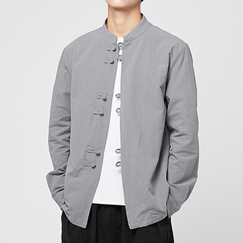 Buddha Stones Chemise à manches longues en coton pour homme, à poignets boutonnés et motif dragon - image 23