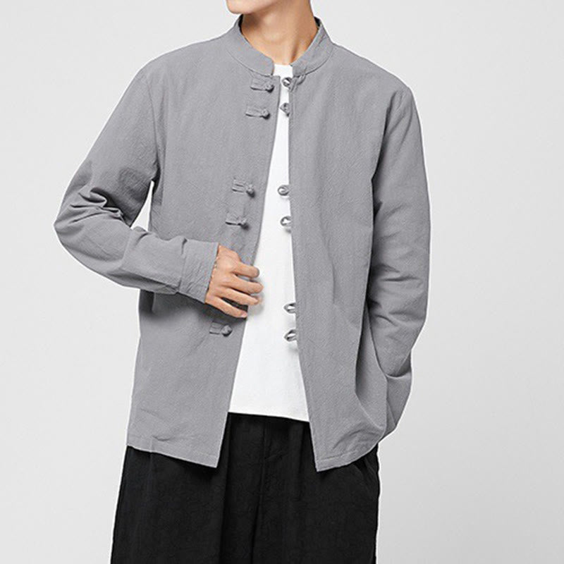 Buddha Stones Chemise à manches longues en coton pour homme, à poignets boutonnés et motif dragon - image 22