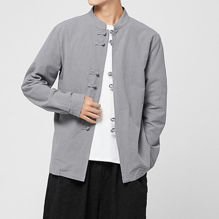 Buddha Stones Chemise à manches longues en coton pour homme, à poignets boutonnés et motif dragon - image 22