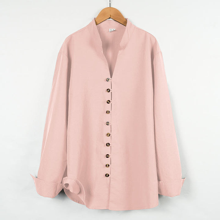 Chemise homme à manches longues et boutons de couleur unie avec Buddha Stones - Rose - US/UK/AU46，EU56 (3XL) - image 13