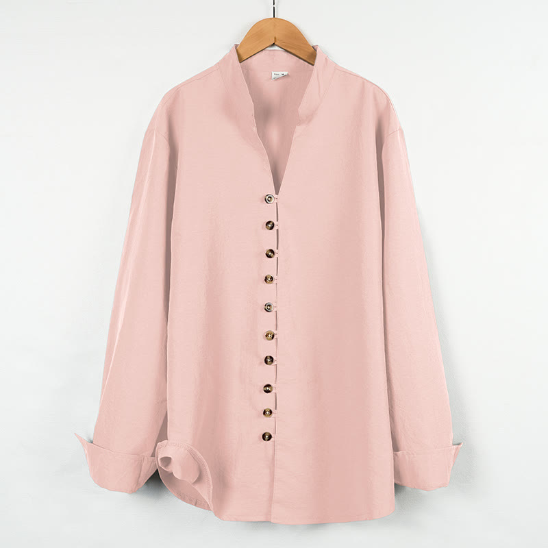 Chemise homme à manches longues et boutons de couleur unie avec Buddha Stones - Rose - US/UK/AU46，EU56 (3XL) - image 13