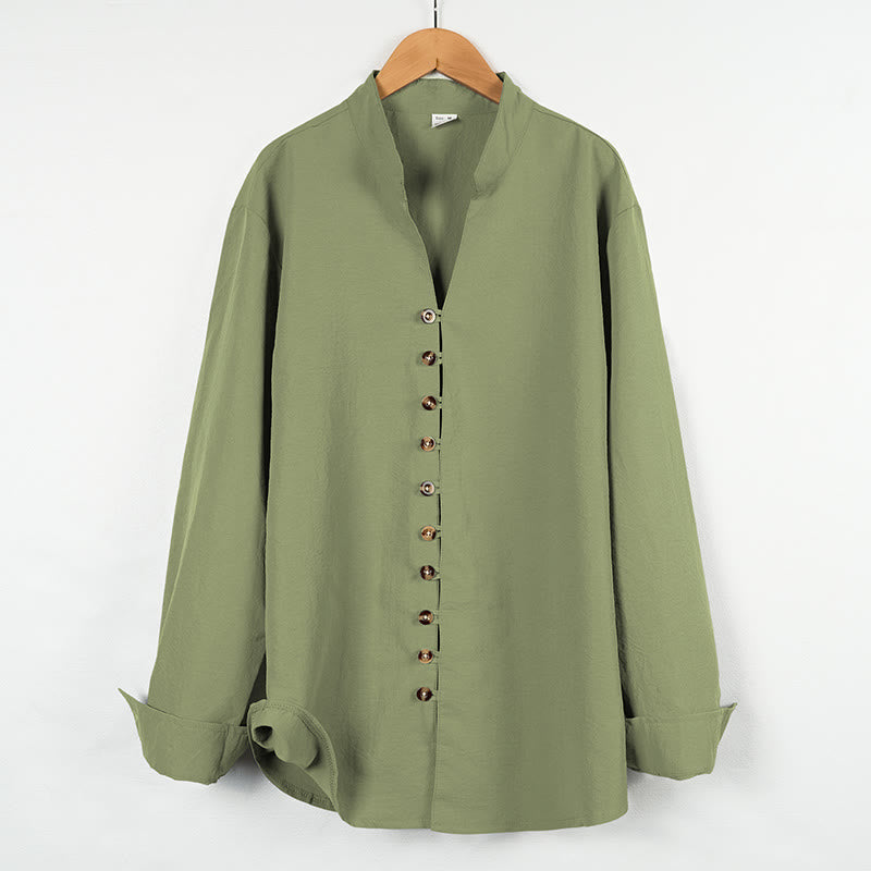 Chemise homme à manches longues et boutons de couleur unie avec Buddha Stones - Vert foncé - US/UK/AU46，EU56 (3XL) - image 19
