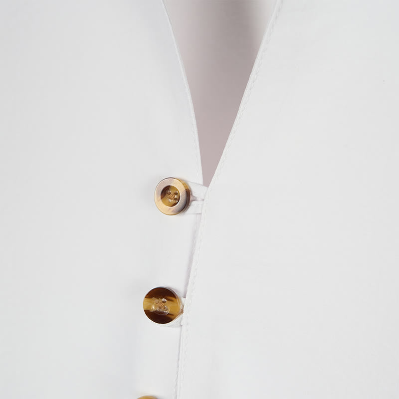 Chemise homme à manches longues et boutons de couleur unie avec Buddha Stones - image 8