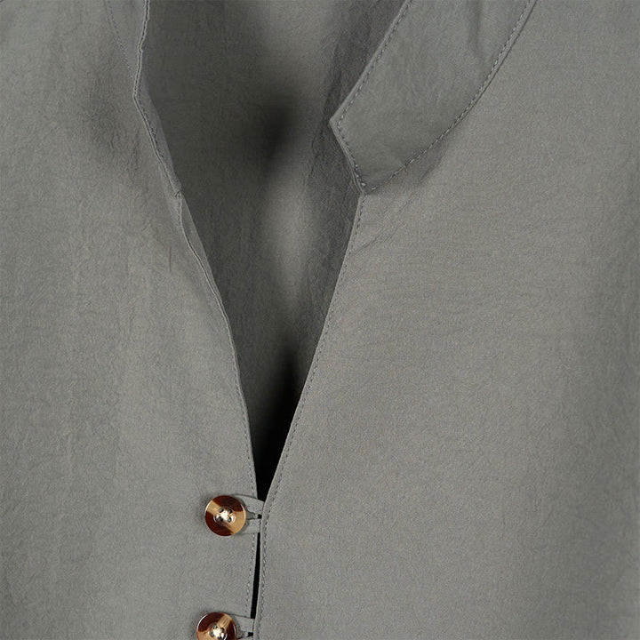 Chemise homme à manches longues et boutons de couleur unie avec Buddha Stones - image 2