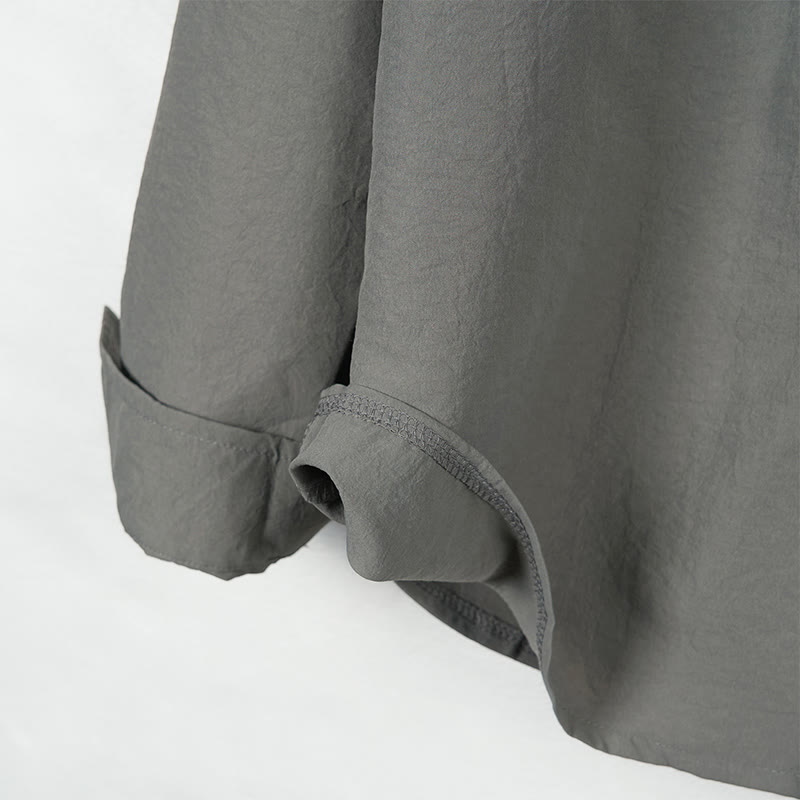 Chemise homme à manches longues et boutons de couleur unie avec Buddha Stones - image 4