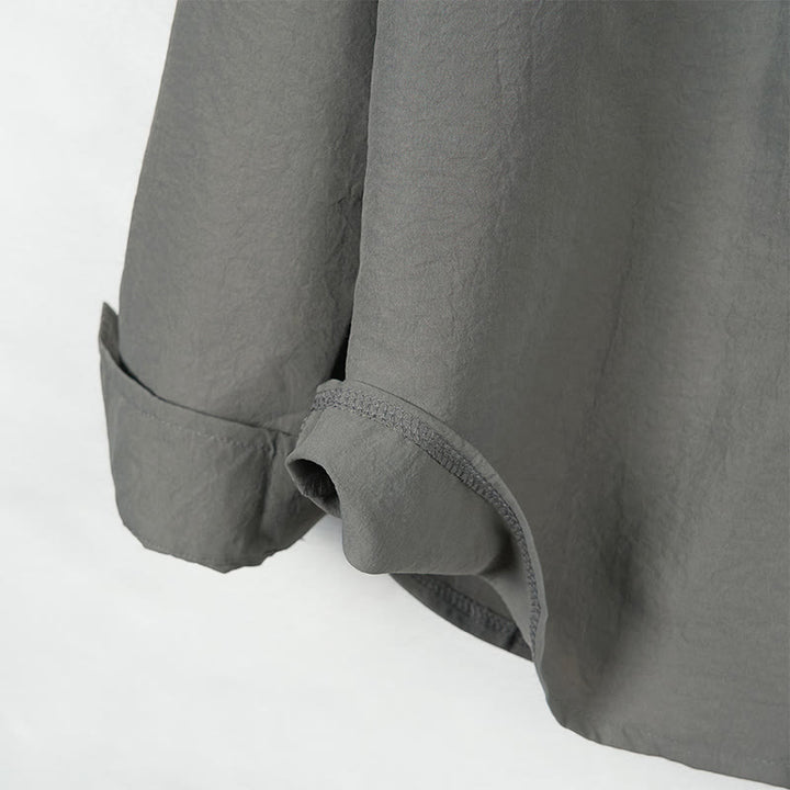 Chemise homme à manches longues et boutons de couleur unie avec Buddha Stones - image 4