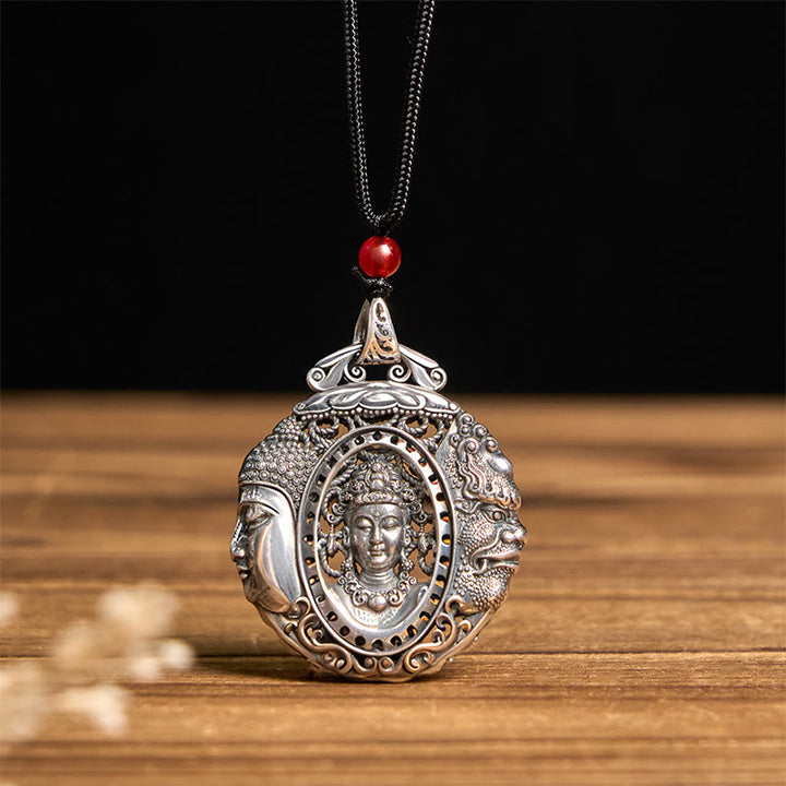 Buddha Stones Collier pendentif Sérénité en cuivre avec motif Bouddha et diable - image 8