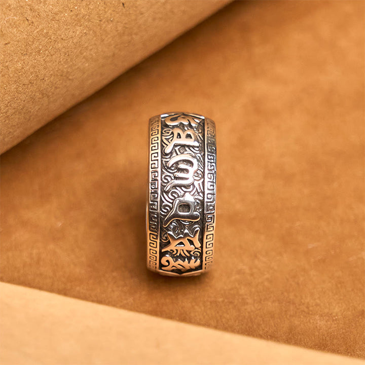 Bague de richesse réglable en cuivre Buddha Stones Om Mani Padme Hum - image 3